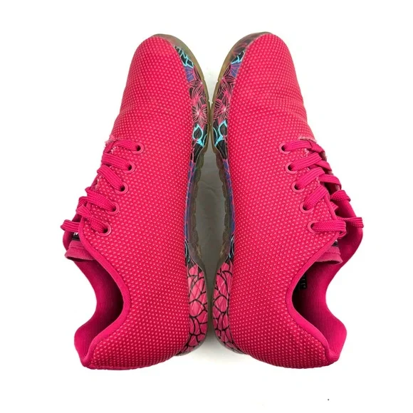 NO BULL Super Fabric Sneakers 9.5 Womens Lace up Mens 8 Bright Red Pink - Picture 7 of 12